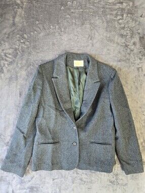Vintage Pendleton Herringbone Wool Blazer Size Small Made In USA